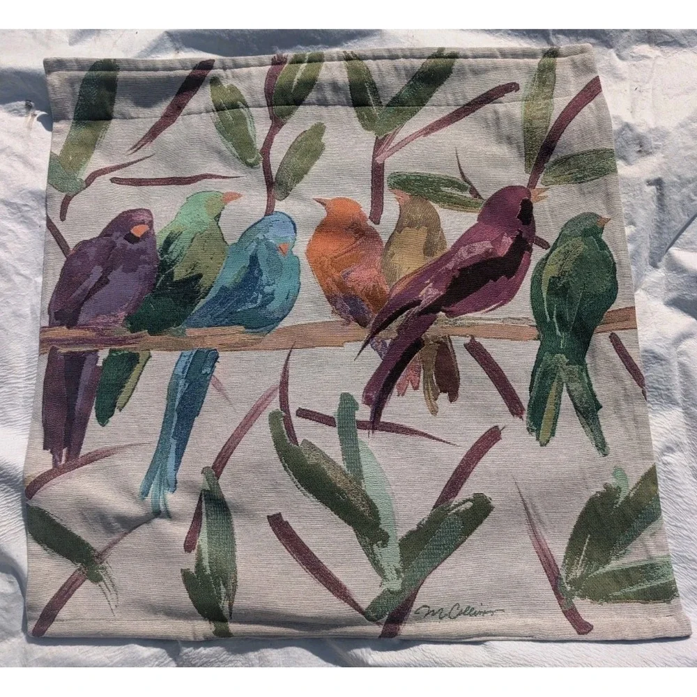 Flocked Together Fine Art Tapestry Modern Jacquard Home Décor 35x35